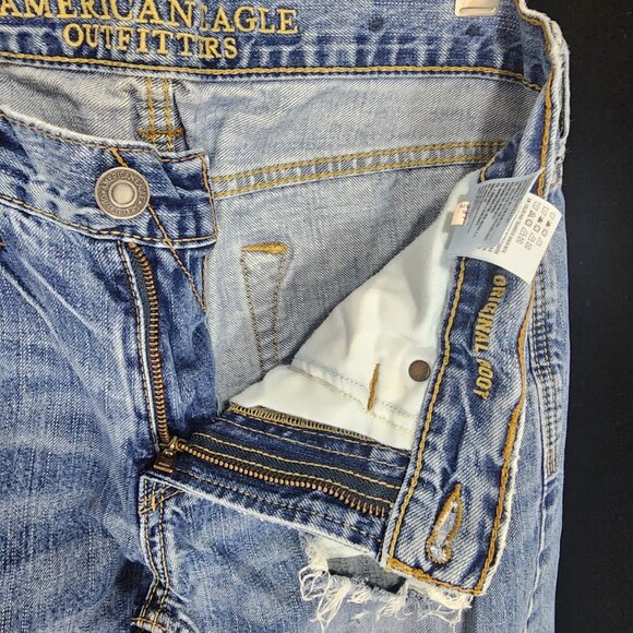 American Eagle Outfitters Distressed Original Bootcut Mens Jeans 30/32 Fit 33/32 - Picture 14 of 16